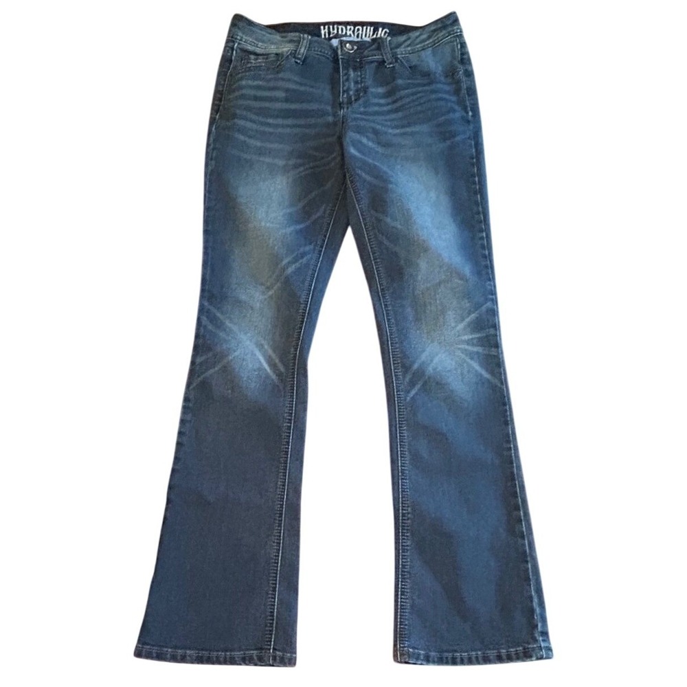 Hydraulic Y2K Emma Micro Boot Jeans 9/10 Embellished Flap Pocket Bling‎ Casual